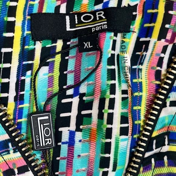 Lior Paris Multicolored Zip Collar 3/4 Sleeves XL - Picture 9 of 9
